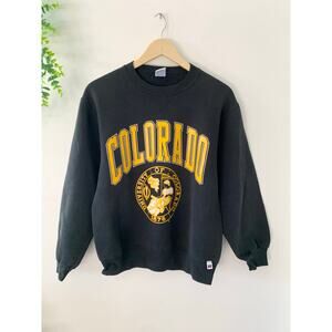 Vintage University of  Colorado Crewneck Black Yellow Graphic Sweatshirt Medium